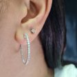 NEW Round Diamond Hoop Earrings 14kt For Sale