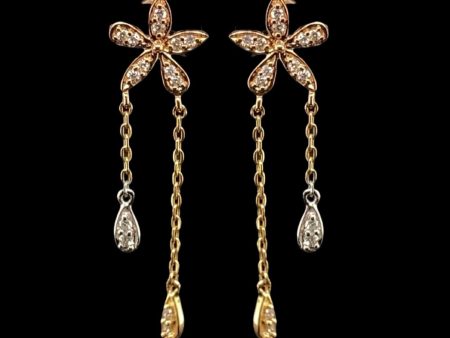 #LVNA2024 | Flower Drop Pear Dangling Diamond Earrings 18kt Sale