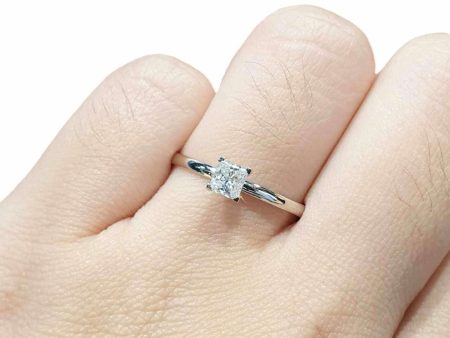 0.39ct H VS Princess Solitaire Diamond Engagement Ring 14kt #0082 Hot on Sale