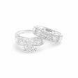 NEW Classic Round Invisible Setting Twin Pair Paved Band Diamond Ring 14kt Hot on Sale