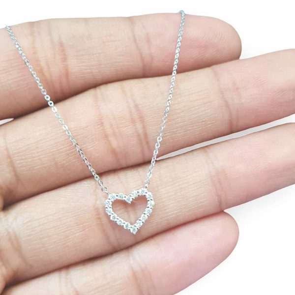 NEW Classic Heart Diamond Necklace 14kt Online Hot Sale