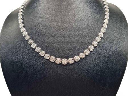 NEW Classic Round Diamond Necklace 14kt Online Hot Sale