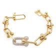 NEW Golden Hardware Chain Diamond Bracelet 18kt Fashion