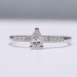 0.56cts H VVS Pear Paved Diamond Engagement Ring 14kt #0069 For Cheap