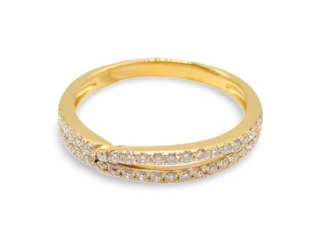 NEW Half Eternity Split Overlap Diamond Golden Ring 18kt on Sale