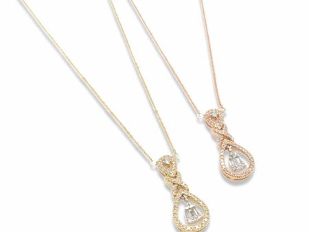 NEW Pear Dancing Halo Diamond Necklace 14kt Online Hot Sale