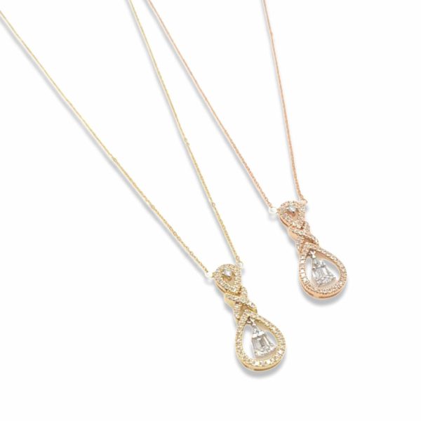 NEW Pear Dancing Halo Diamond Necklace 14kt Online Hot Sale