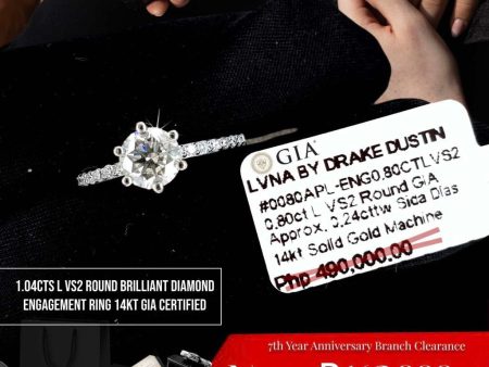 1.04cts L VS2 Round Brilliant Diamond Engagement Ring 14kt GIA Certified Sale