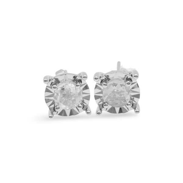 NEW Round Rosecut Floater Solitaire Diamond Earrings 18kt Supply