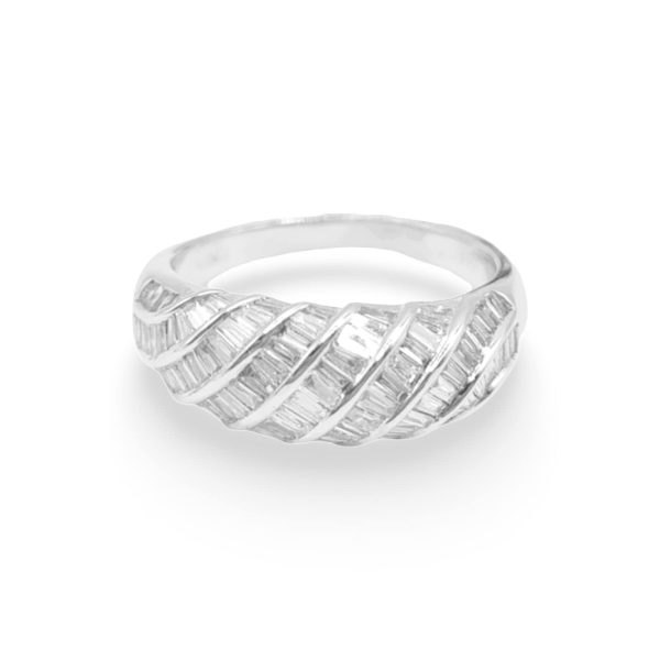 NEW Unisex Baguette Diagonal Diamond Half Eternity Ring 14kt Online