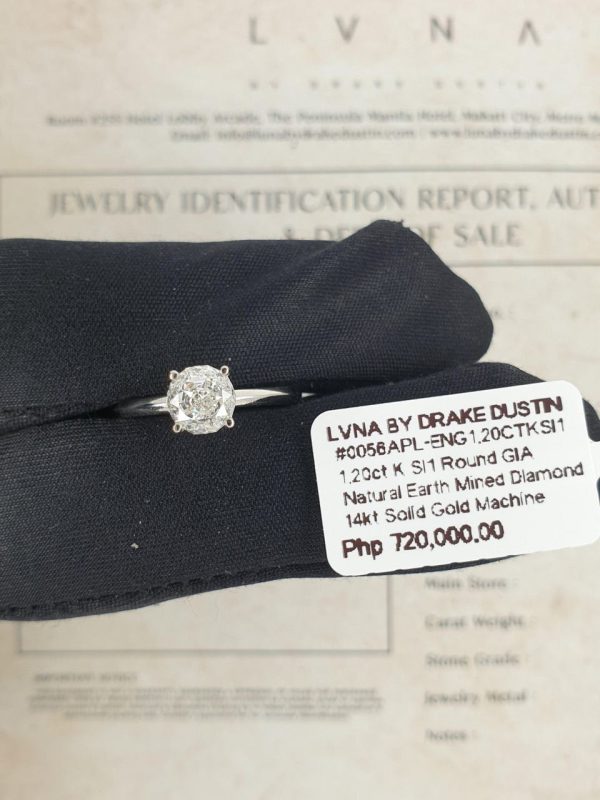 1.20ct K SI1 Antique Round Diamond Engagement Ring 14kt | GIA Certified Hot on Sale