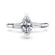 0.59cts F VVS2 Marquise Baguette Paved Diamond Engagement Ring 14kt Online