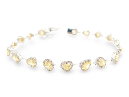 NEW Multi-Shape Colored Yellow Diamond Bracelet 14kt Supply