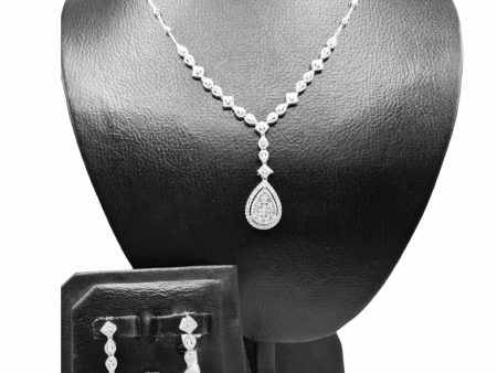 NEW Multi-Shape Pear Drop Diamond Jewelry Set 14kt Cheap