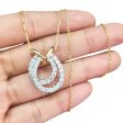 NEW Golden Duo Horseshoe Diamond Necklace 18kt Fashion