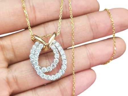 NEW Golden Duo Horseshoe Diamond Necklace 18kt Fashion