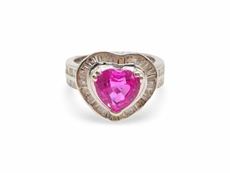 NEW Heart Ruby Gemstone Diamond Ring 14kt Online