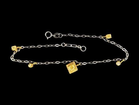 #LVNA2024 | LVNA Signatures Square Cushion Rare Fancy Yellow Colored Station Diamond Bracelet 18kt Supply