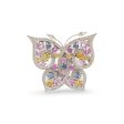 NEW Large Butterfly Rainbow Sapphire Gemstone Diamond Ring 18kt For Sale