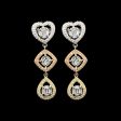 Multi-Tone Cluster Shape Dangling Diamond Earrings 14kt Cheap