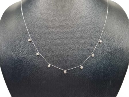 NEW Round Station Diamond Necklace 18kt For Sale