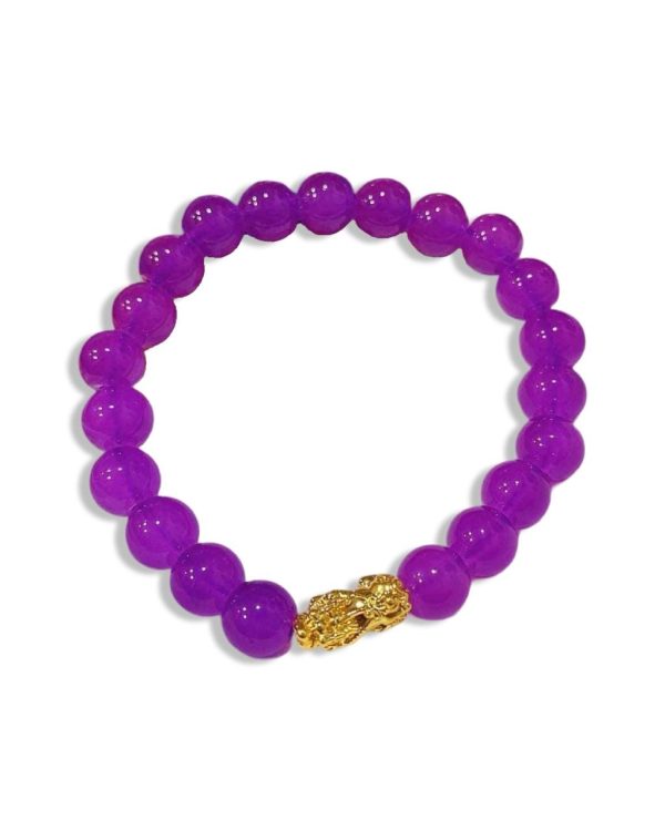 GOLD PIYAO | 24K Amethyst Birthmonth Beads Lucky Piyao Bracelet Online Sale