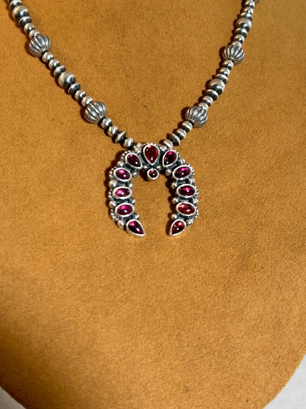 Sterling Silver and Garnet Necklace by Kevin Randall Studios Sale