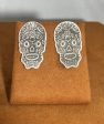 Sterling Silver Sugar Skull Post Earrings by Petra Nalini Palmer Cheap