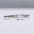 0.51cts E VVS Asscher Baguette Paved Diamond Engagement Ring 14kt #0074 on Sale