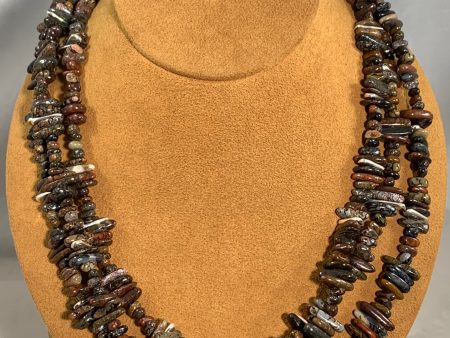 Three Strand Fossilized Dinosaur Bone Necklace by Alfred Lee Junior Cheap