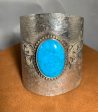 Wide Band Butterfly Cuff with Turquoise by Aldrich Arts Fashion