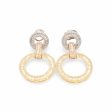 NEW Multi-Tone Duo Round Drop Diamond Dangling Earrings 14kt For Discount