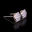 Golden Classic Round Paved Stud Diamond Earrings 14kt Fashion