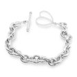 NEW Heart Diamond Rollo Chain Bracelet 14kt Hot on Sale