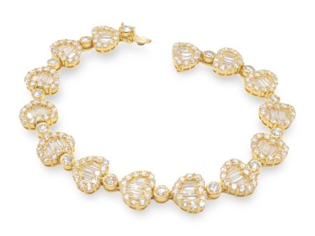 NEW Golden Heart Diamond Bracelet 18kt Online Sale