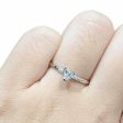 0.54cts F VVS Heart Baguette Paved Diamond Engagement Ring 14kt #0058 Online now