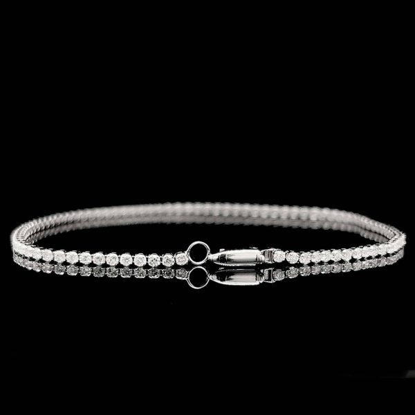 1.8cttw D-F IF-VVS Unisex Eternity Tennis Diamond Bracelet 18kt Hot on Sale