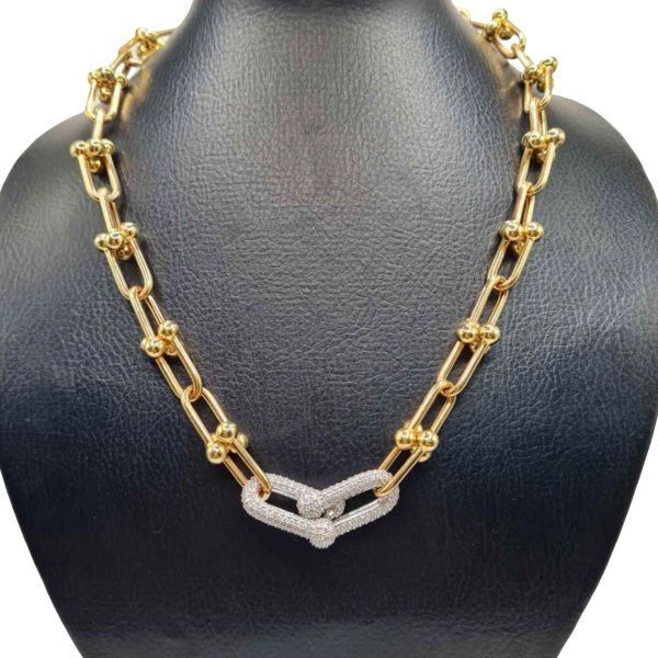 NEW Hardware Chain Diamond Necklace 18kt on Sale