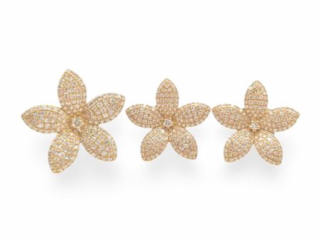 NEW Golden Flower Star Diamond Jewelry Set 14kt For Discount