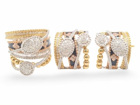 NEW Multi-Tone Oval Round Statement Diamond Jewelry Set 14kt Sale