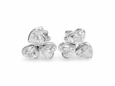 NEW Trio Heart Diamond Earrings 14kt Sale