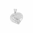 NEW Heart Halo Baguette Diamond Pendant 18kt Cheap