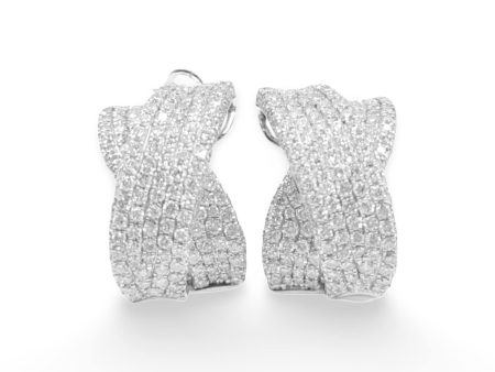 NEW Cross Over Diamond Earrings 18kt Fashion