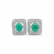 NEW Square Oval Jade Halo Diamond Earrings 18kt Supply