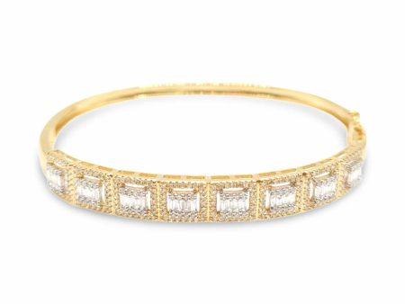 NEW Square Halo Half Eternity Diamond Bracelet 14kt For Cheap