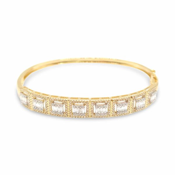 NEW Square Halo Half Eternity Diamond Bracelet 14kt For Cheap