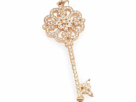 NEW Rose Antique Key Diamond Pendant 18kt For Cheap