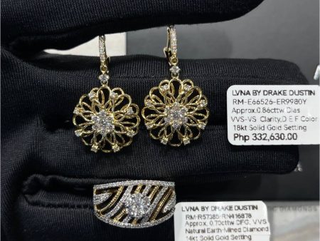 Golden Pritvi Flower Diamond Jewelry Set 14kt Supply