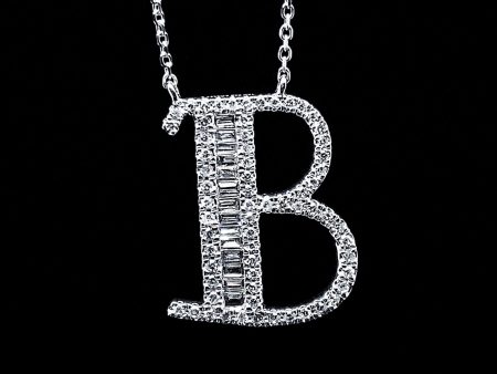 Alphabet Letter B Diamond Necklace 14kt Supply