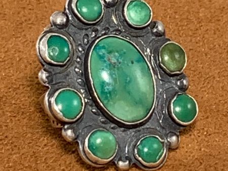 Small Cluster Turquoise Vintage Ring Cheap